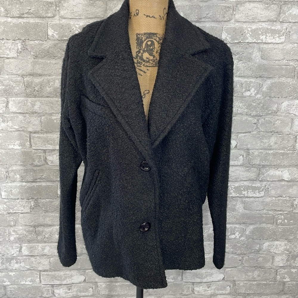 Elodie Black Boucle Button Front Jacket